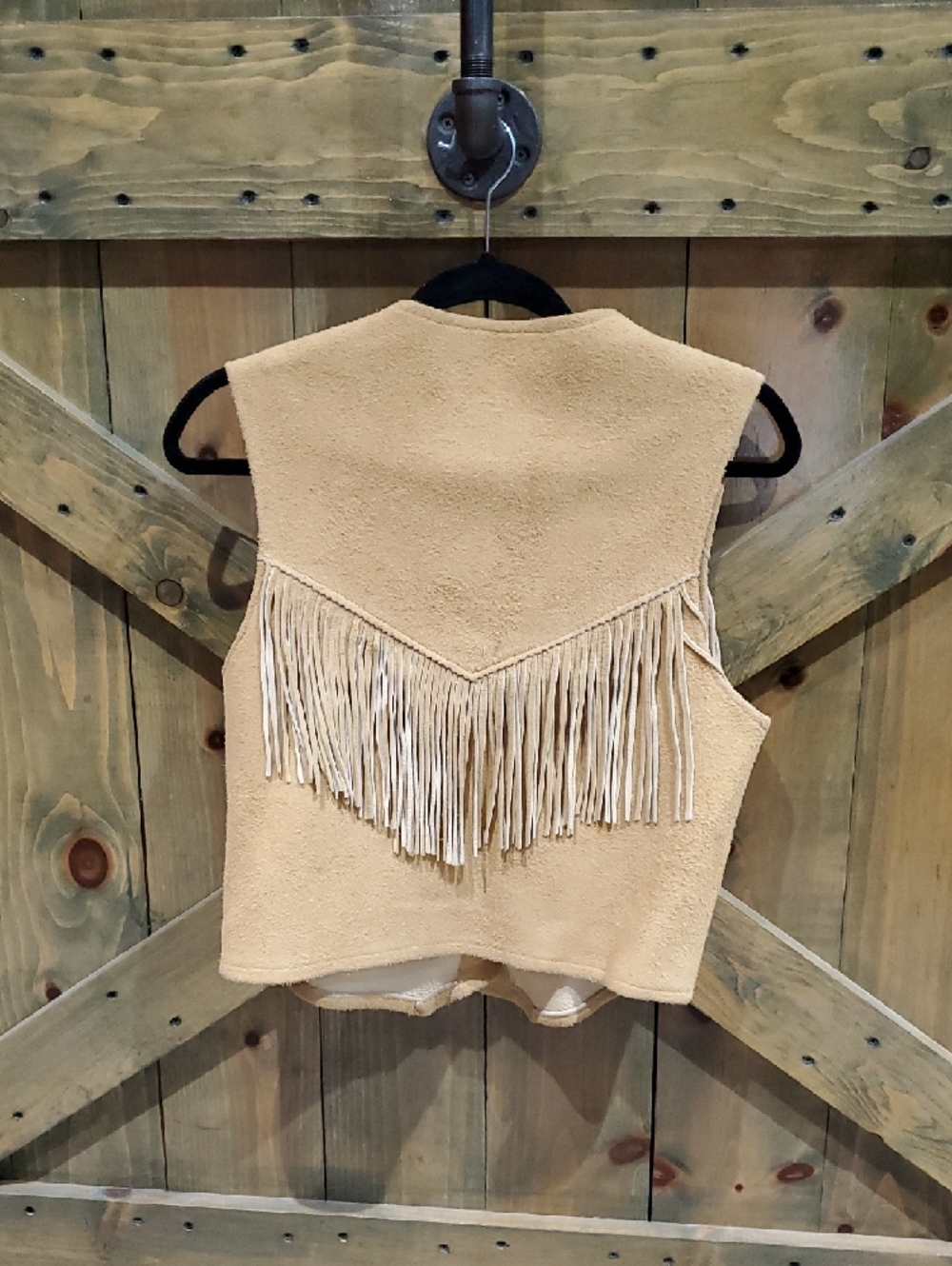 Vintage Tan Fringe Suede Vest - Picture 8 of 8